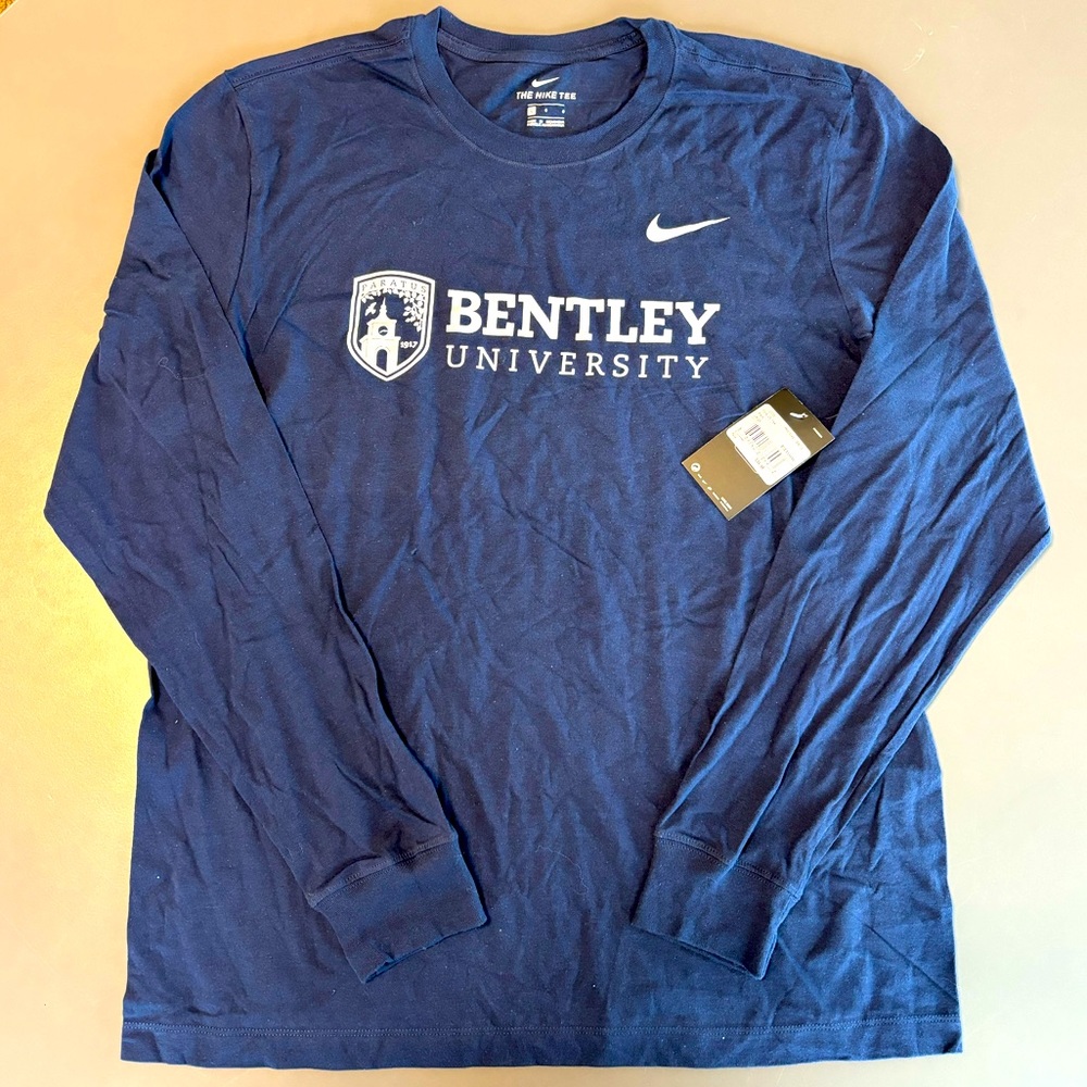 New Nike Men’s Bentley University Tshirt L, Tee Shirt large, NWT L/s T-shirt NWT